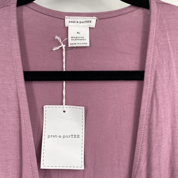 Pret-a-porTEE Lavender Purple Surplice Long Sleeve Shirt - Picture 5 of 8